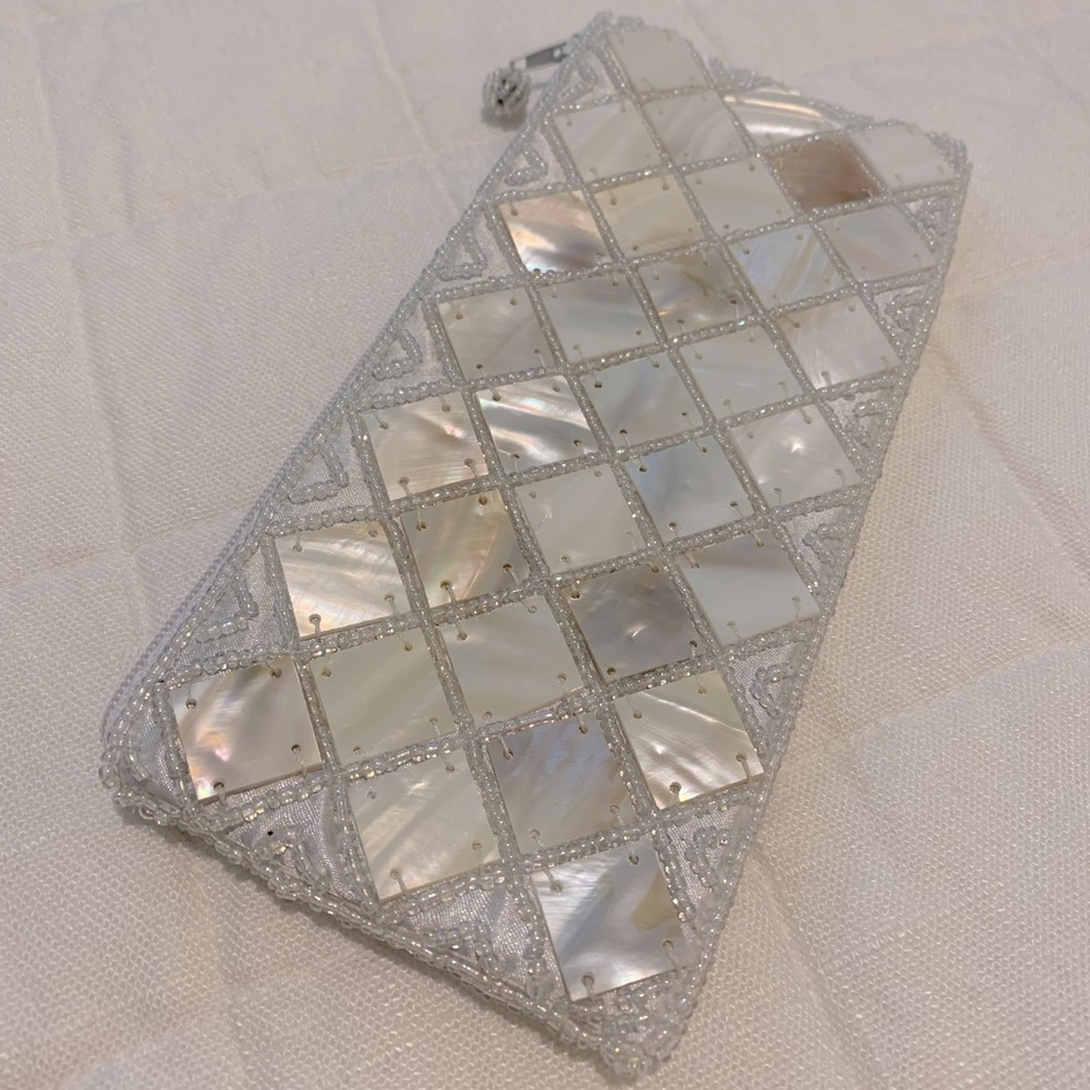 Beaded and Shell Zippered Pouch